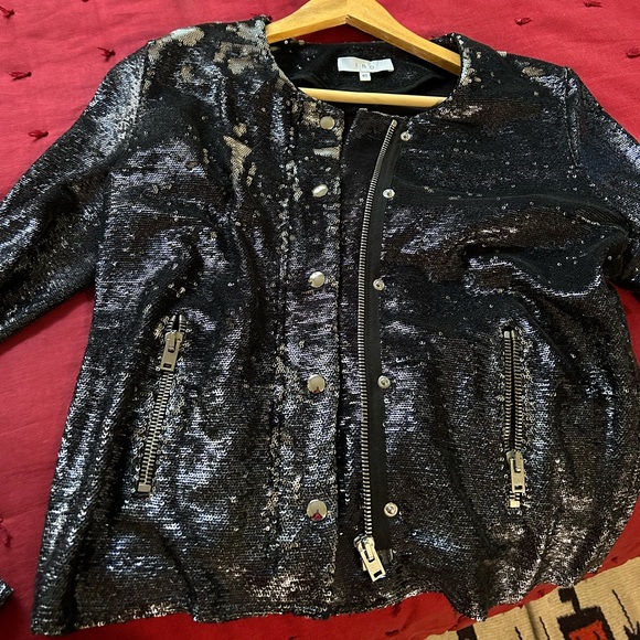 IRO black sequined black bomber jacket Size40 - Picture 8 of 8